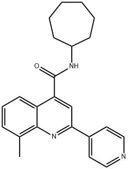 N-cycloheptyl-8-methyl-2-pyridin-4-ylquinoline-4-carboxamide Struktur