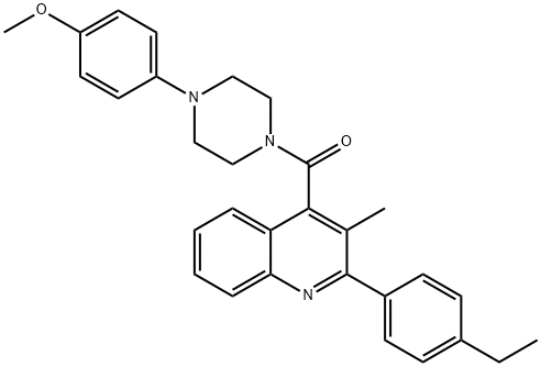 [2-(4-ethylphenyl)-3-methylquinolin-4-yl]-[4-(4-methoxyphenyl)piperazin-1-yl]methanone Struktur