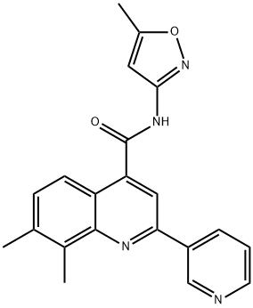 7,8-dimethyl-N-(5-methyl-1,2-oxazol-3-yl)-2-pyridin-3-ylquinoline-4-carboxamide Structure