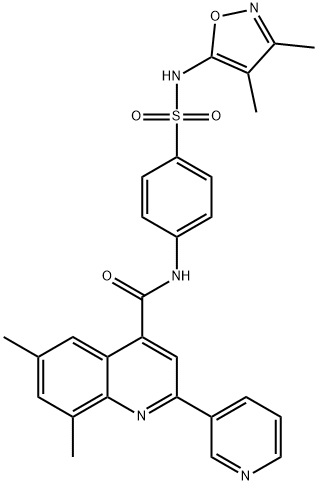 N-[4-[(3,4-dimethyl-1,2-oxazol-5-yl)sulfamoyl]phenyl]-6,8-dimethyl-2-pyridin-3-ylquinoline-4-carboxamide Struktur