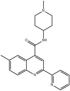 6-methyl-N-(1-methylpiperidin-4-yl)-2-pyridin-2-ylquinoline-4-carboxamide Struktur