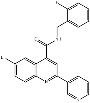 6-bromo-N-[(2-fluorophenyl)methyl]-2-pyridin-3-ylquinoline-4-carboxamide Struktur