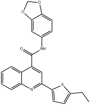 N-(1,3-benzodioxol-5-yl)-2-(5-ethylthiophen-2-yl)quinoline-4-carboxamide Struktur