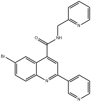 6-bromo-2-pyridin-3-yl-N-(pyridin-2-ylmethyl)quinoline-4-carboxamide Struktur