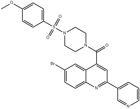 (6-bromo-2-pyridin-3-ylquinolin-4-yl)-[4-(4-methoxyphenyl)sulfonylpiperazin-1-yl]methanone Structure