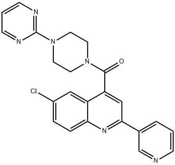 (6-chloro-2-pyridin-3-ylquinolin-4-yl)-(4-pyrimidin-2-ylpiperazin-1-yl)methanone Struktur