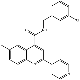 N-[(3-chlorophenyl)methyl]-6-methyl-2-pyridin-4-ylquinoline-4-carboxamide Struktur