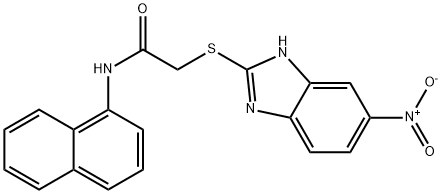 N-naphthalen-1-yl-2-[(6-nitro-1H-benzimidazol-2-yl)sulfanyl]acetamide Struktur