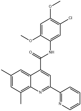 N-(5-chloro-2,4-dimethoxyphenyl)-6,8-dimethyl-2-pyridin-2-ylquinoline-4-carboxamide Struktur