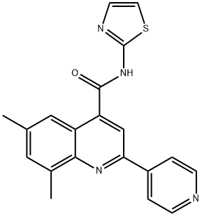 6,8-dimethyl-2-pyridin-4-yl-N-(1,3-thiazol-2-yl)quinoline-4-carboxamide Struktur