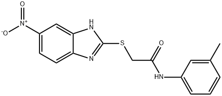 N-(3-methylphenyl)-2-[(6-nitro-1H-benzimidazol-2-yl)sulfanyl]acetamide Struktur