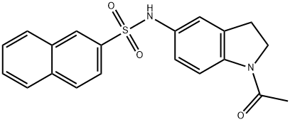 N-(1-acetyl-2,3-dihydroindol-5-yl)naphthalene-2-sulfonamide Struktur