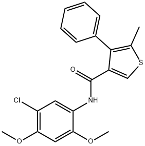 N-(5-chloro-2,4-dimethoxyphenyl)-5-methyl-4-phenylthiophene-3-carboxamide Struktur