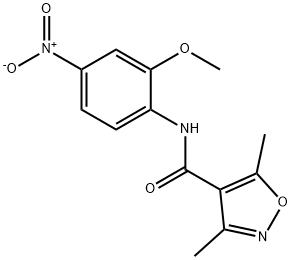 N-(2-methoxy-4-nitrophenyl)-3,5-dimethyl-1,2-oxazole-4-carboxamide Struktur