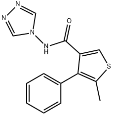 5-methyl-4-phenyl-N-(1,2,4-triazol-4-yl)thiophene-3-carboxamide Struktur