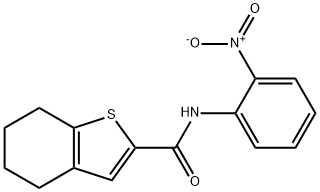 N-(2-nitrophenyl)-4,5,6,7-tetrahydro-1-benzothiophene-2-carboxamide Struktur