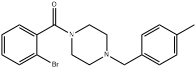 (2-bromophenyl)-[4-[(4-methylphenyl)methyl]piperazin-1-yl]methanone Struktur