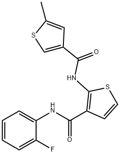 N-(2-fluorophenyl)-2-[(5-methylthiophene-3-carbonyl)amino]thiophene-3-carboxamide Struktur