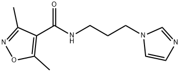 N-(3-imidazol-1-ylpropyl)-3,5-dimethyl-1,2-oxazole-4-carboxamide Struktur