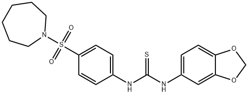 1-[4-(azepan-1-ylsulfonyl)phenyl]-3-(1,3-benzodioxol-5-yl)thiourea Struktur