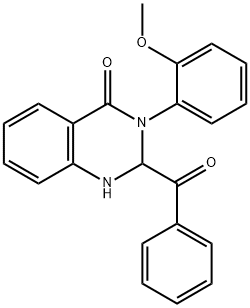 2-benzoyl-3-(2-methoxyphenyl)-1,2-dihydroquinazolin-4-one Struktur