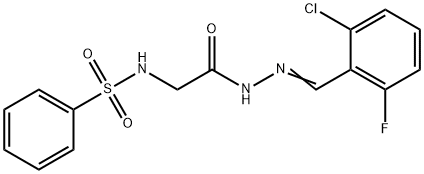 2-(benzenesulfonamido)-N-[(E)-(2-chloro-6-fluorophenyl)methylideneamino]acetamide Struktur