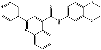 N-(2,3-dihydro-1,4-benzodioxin-6-yl)-2-pyridin-4-ylquinoline-4-carboxamide Struktur