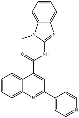 N-(1-methylbenzimidazol-2-yl)-2-pyridin-4-ylquinoline-4-carboxamide Struktur