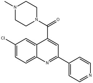 (6-chloro-2-pyridin-4-ylquinolin-4-yl)-(4-methylpiperazin-1-yl)methanone Struktur