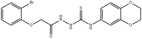 1-[[2-(2-bromophenoxy)acetyl]amino]-3-(2,3-dihydro-1,4-benzodioxin-6-yl)thiourea Struktur