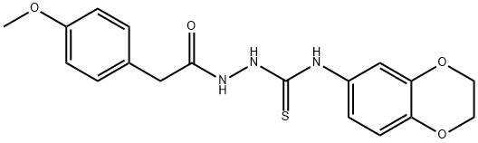 1-(2,3-dihydro-1,4-benzodioxin-6-yl)-3-[[2-(4-methoxyphenyl)acetyl]amino]thiourea Struktur