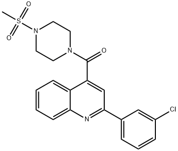 [2-(3-chlorophenyl)quinolin-4-yl]-(4-methylsulfonylpiperazin-1-yl)methanone Struktur