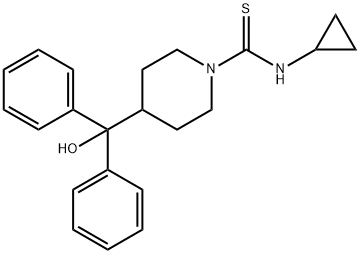 N-cyclopropyl-4-[hydroxy(diphenyl)methyl]piperidine-1-carbothioamide Struktur