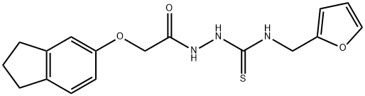 1-[[2-(2,3-dihydro-1H-inden-5-yloxy)acetyl]amino]-3-(furan-2-ylmethyl)thiourea Struktur