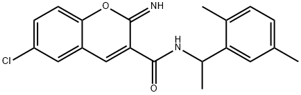 6-chloro-N-[1-(2,5-dimethylphenyl)ethyl]-2-iminochromene-3-carboxamide Struktur