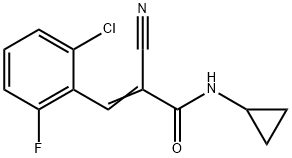 (E)-3-(2-chloro-6-fluorophenyl)-2-cyano-N-cyclopropylprop-2-enamide Struktur