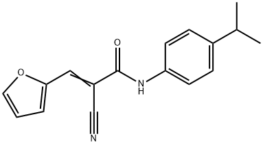 (E)-2-cyano-3-(furan-2-yl)-N-(4-propan-2-ylphenyl)prop-2-enamide Struktur