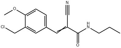 (Z)-3-[3-(chloromethyl)-4-methoxyphenyl]-2-cyano-N-propylprop-2-enamide Struktur