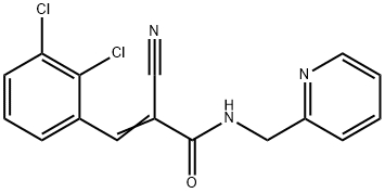 (Z)-2-cyano-3-(2,3-dichlorophenyl)-N-(pyridin-2-ylmethyl)prop-2-enamide Struktur