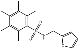 N-(furan-2-ylmethyl)-2,3,4,5,6-pentamethylbenzenesulfonamide Struktur