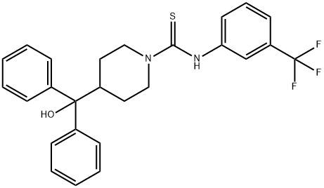 4-[hydroxy(diphenyl)methyl]-N-[3-(trifluoromethyl)phenyl]piperidine-1-carbothioamide Struktur