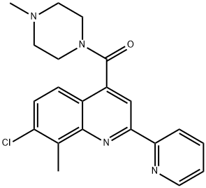 (7-chloro-8-methyl-2-pyridin-2-ylquinolin-4-yl)-(4-methylpiperazin-1-yl)methanone Struktur