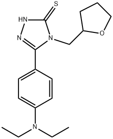 3-[4-(diethylamino)phenyl]-4-(oxolan-2-ylmethyl)-1H-1,2,4-triazole-5-thione Struktur