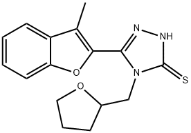 3-(3-methyl-1-benzofuran-2-yl)-4-(oxolan-2-ylmethyl)-1H-1,2,4-triazole-5-thione Struktur