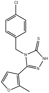 4-[(4-chlorophenyl)methyl]-3-(2-methylfuran-3-yl)-1H-1,2,4-triazole-5-thione Struktur