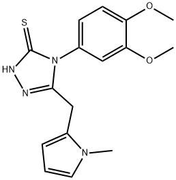 4-(3,4-dimethoxyphenyl)-3-[(1-methylpyrrol-2-yl)methyl]-1H-1,2,4-triazole-5-thione Struktur