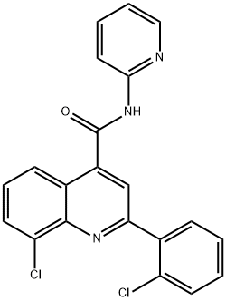 8-chloro-2-(2-chlorophenyl)-N-pyridin-2-ylquinoline-4-carboxamide Struktur