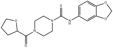 N-(1,3-benzodioxol-5-yl)-4-(oxolane-2-carbonyl)piperazine-1-carbothioamide Struktur