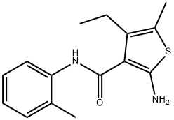 2-amino-4-ethyl-5-methyl-N-(2-methylphenyl)thiophene-3-carboxamide Struktur