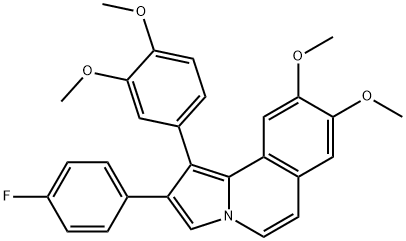 1-(3,4-dimethoxyphenyl)-2-(4-fluorophenyl)-8,9-dimethoxypyrrolo[2,1-a]isoquinoline Struktur